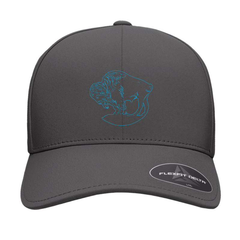 Buffalo Blu Line Design Seamless Cap by Coble Spellman | Artistshot