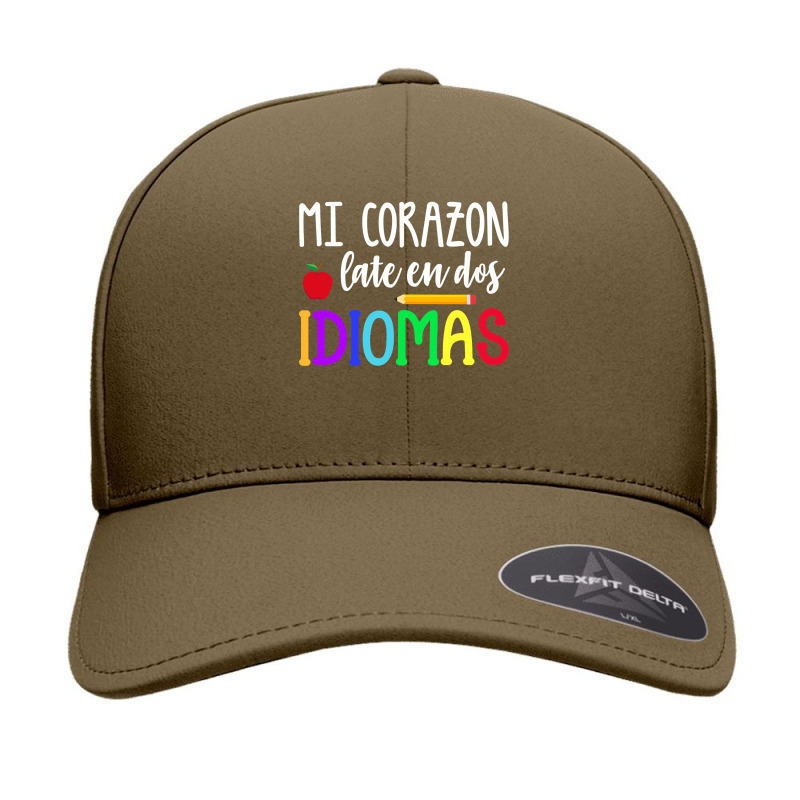 Mi Corazon Late En Dos Idiomas Bilingual Seamless Cap by cm-arts | Artistshot