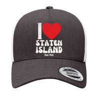 I Love Staten Island Lovers Retro Distressed Pullover Hoodie Yupoong Trucker Cap | Artistshot