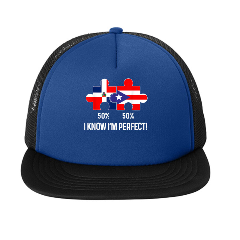 Half Puerto Rican Half Dominican Flag Map Combined Pr Rd T Shirt Foam Snapback hat by cm-arts | Artistshot