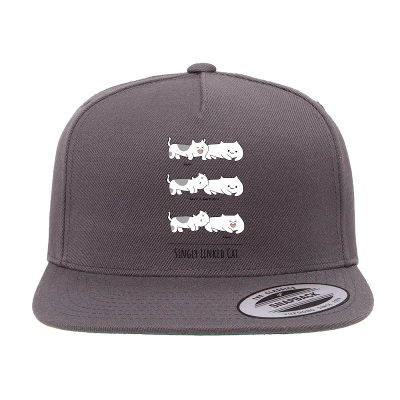 Singly Linked List Cats Biting Each Other 5 panel snapback cap by LUISRIVER | Artistshot