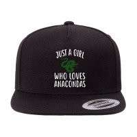 Just A Girl Who Loves Anacondas Funny Anaconda 5 Panel Snapback Cap | Artistshot