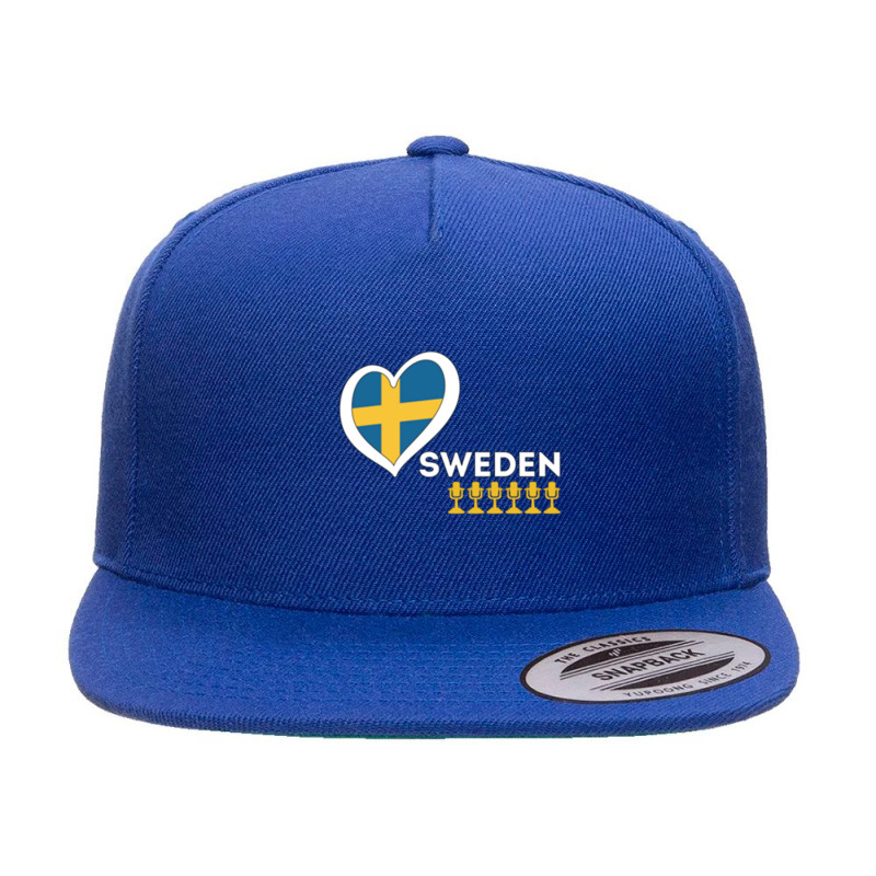 Eurovision Song Contest Sweden, 6 Victories Active 5 Panel Snapback Cap | Artistshot