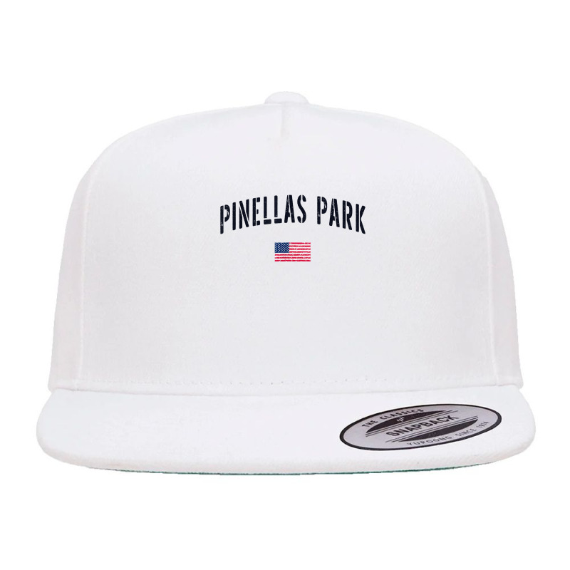 Patriotic Usa Flag Stencil Pinellas Park Fl T Shirt 5 Panel Snapback Cap | Artistshot