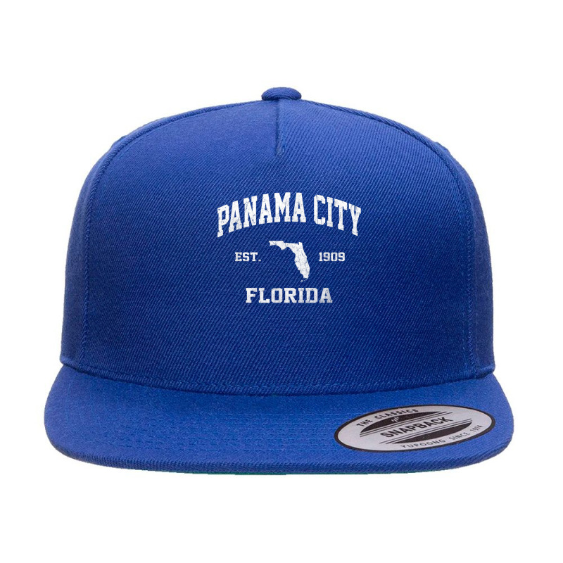 Panama City Florida Fl Vintage State Athletic Style T Shirt 5 panel snapback cap by cm-arts | Artistshot