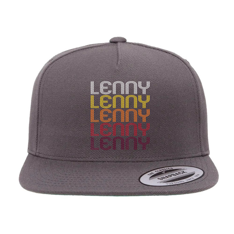 Lenny Retro Wordmark Pattern Vintage Style 5 panel snapback cap by Sheppard Karena | Artistshot