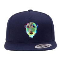 Splash Dog Irish Wolfhound 5 Panel Snapback Cap | Artistshot