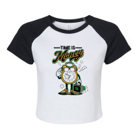 Time Is Money Raglan Crop Top | Artistshot