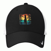 Kiawah Island South Carolina Sc Palm Tree Surfboard Surfer Tank Top Nike Dri-fit Cap | Artistshot