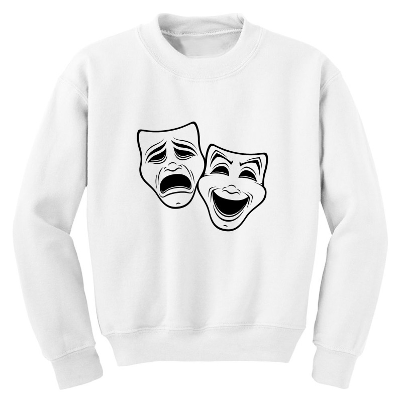 Comedy And Tragedy Theater Youth Sweatshirt by JunJaden | Artistshot