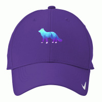 Arctic Fox Design With Landscape   Animal Print Arctic Fox T Shirt Nike Dri-fit Cap | Artistshot