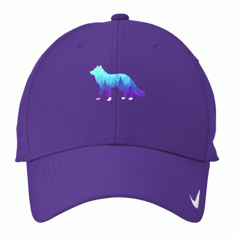 Arctic Fox Design With Landscape   Animal Print Arctic Fox T Shirt Nike Dri-FIT Cap by cm-arts | Artistshot