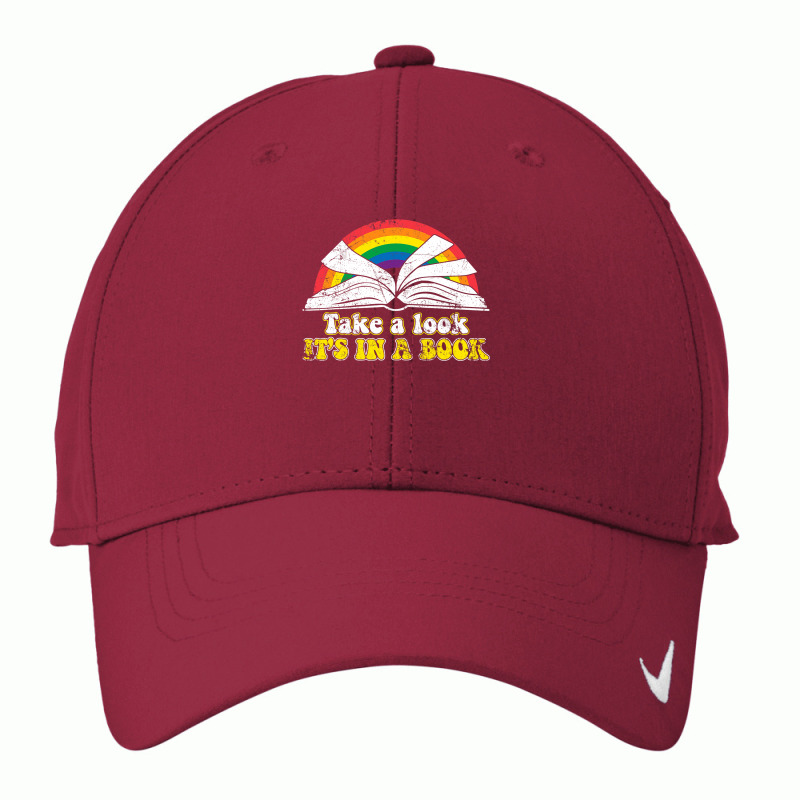 Love Reading Love Rainbows Gift Retro Rainbow Nike Dri-FIT Cap by cm-arts | Artistshot