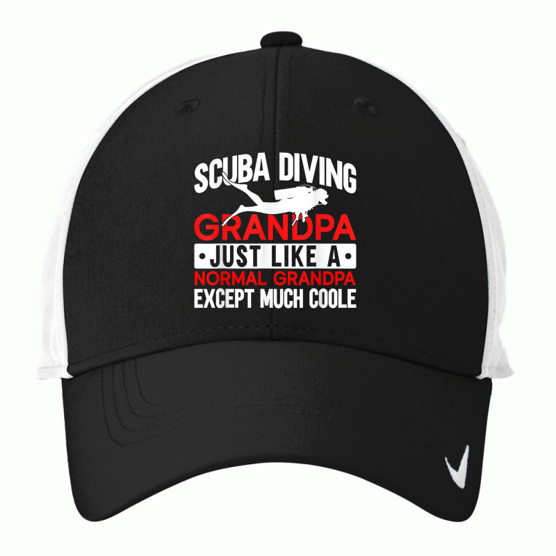 Scuba Diving Grandpa Underwater Ocean Lover Scuba Diver Nike Dri-FIT Cap by Queenie | Artistshot