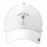 Womens Marco Island Florida Colorful Palm Tree Retro Novelty Art V Nec Nike Dri-fit Cap | Artistshot