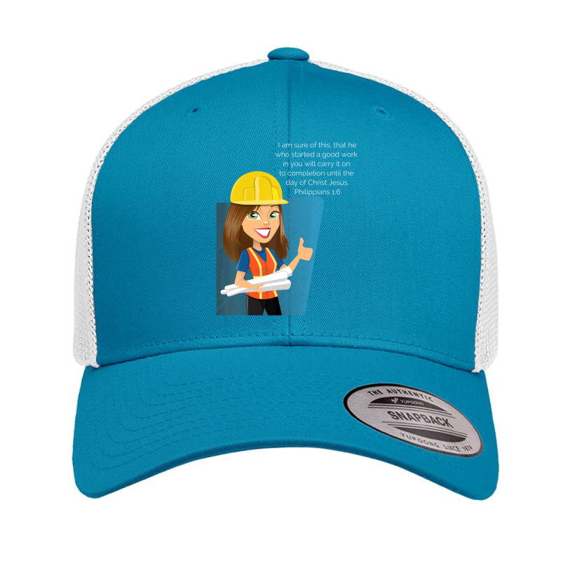 Concrete Cranes Vbs Hard Hat Memory Verse Philippians 16 Retro Trucker Cap by Min03 | Artistshot