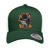 Fall Australian Cattle Dog Pilgrim Thanksgiving Retro Trucker Cap | Artistshot