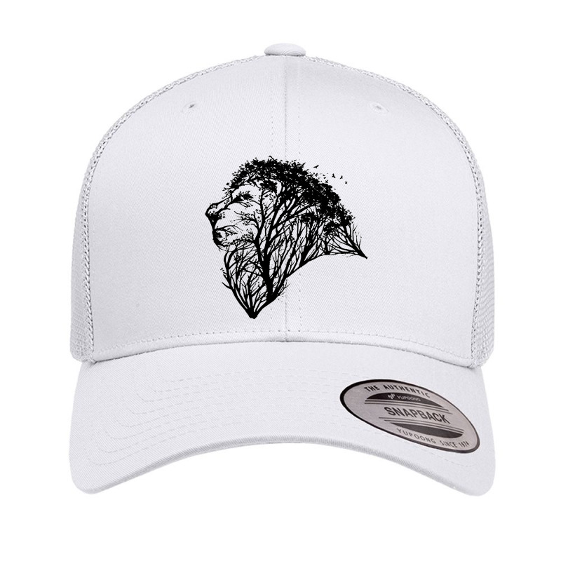 Lion Tree Nature Forest Retro Trucker Cap by cm-arts | Artistshot