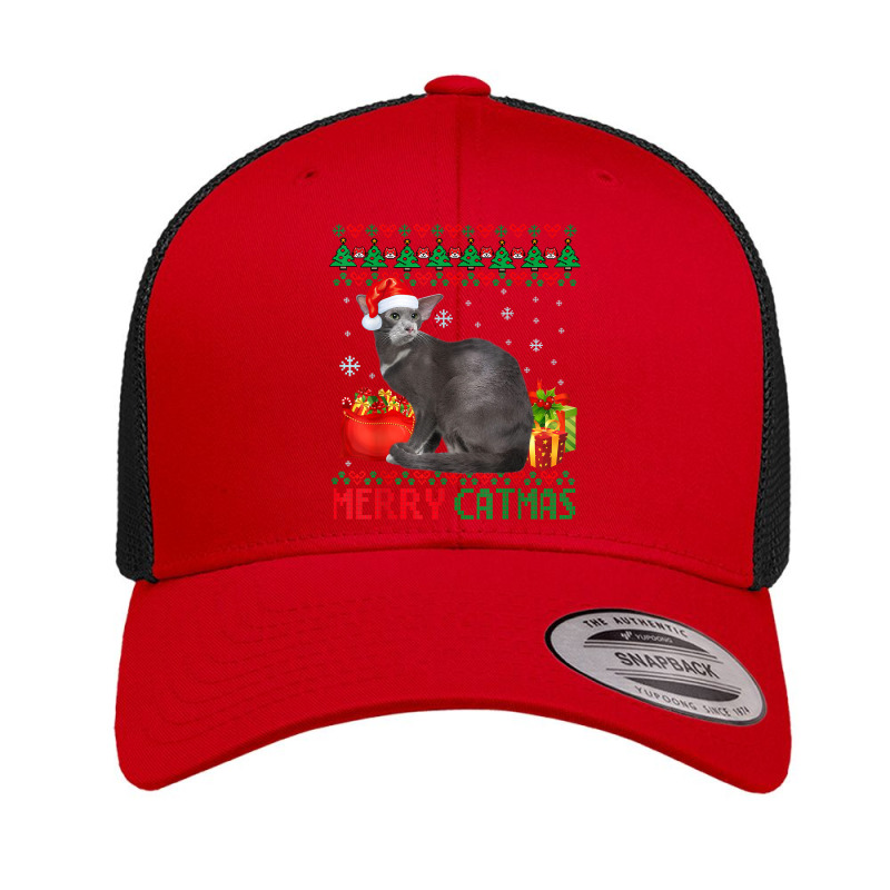 Merry Catmas Cat Ugly Christmas Oriental Cat Mom Dad T Shirt Retro Trucker Cap | Artistshot