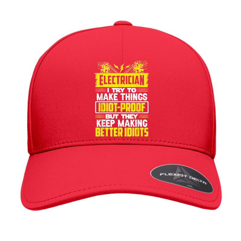 Funny Electrician Art Men Dad Lineman Electronics Engineers Seamless Cap by MikaelaLynnHolbrook | Artistshot