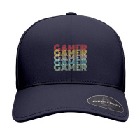 Gamer Retro Vintage 8bit Arcade Gaming Seamless Cap | Artistshot