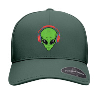 Alien Headphones Halloween For Outer Space Lover Seamless Cap | Artistshot