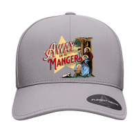 Away In A Manger Vintage Christmas Carol Nativity Scene Seamless Cap | Artistshot