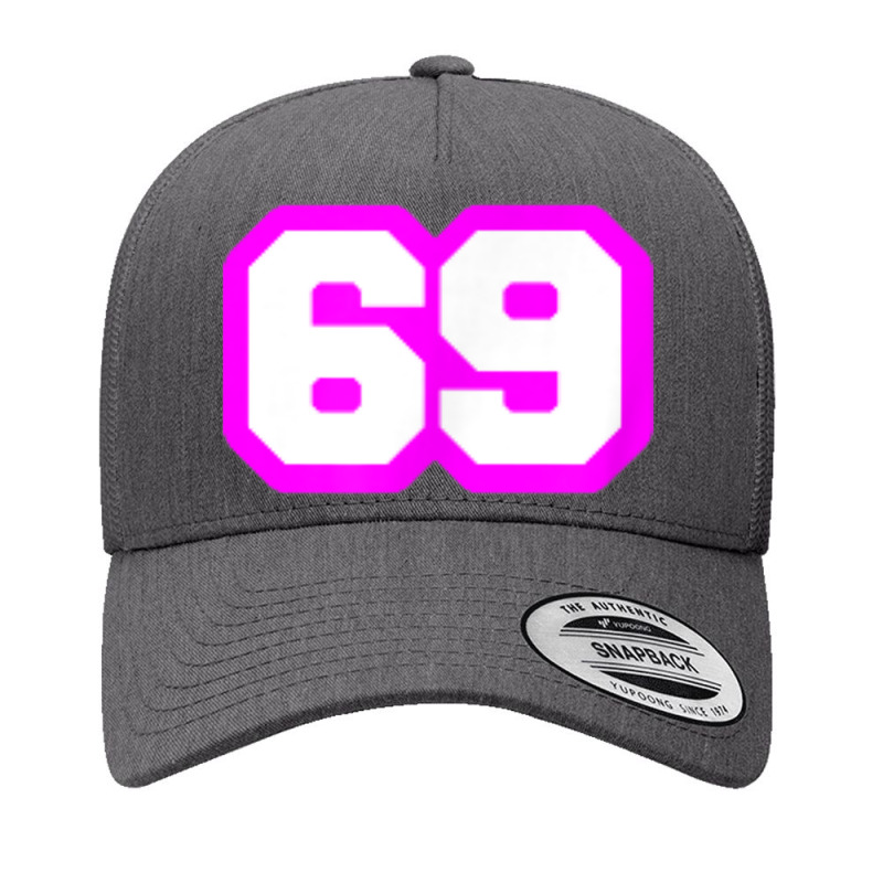 Purple Number Sixty Nine 69 Magenta Sport Font Yupoong Trucker Cap by Clinical | Artistshot