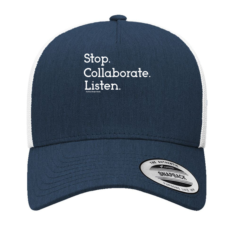 Stop Collaborate Listen Teacher Grade Level Plc Students Yupoong Trucker Cap by cm-arts | Artistshot