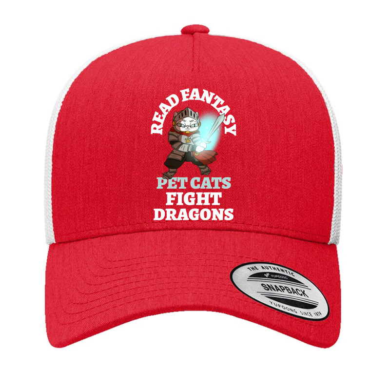 Read Fantasy Pet Cats Fight Dragons Knight Fun Reading Yupoong Trucker Cap by Kenlofu52 | Artistshot