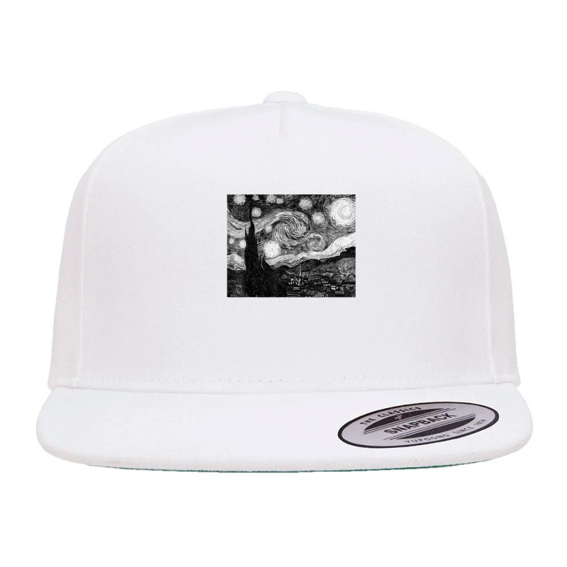 The Starry Night Van Gogh Famous Art Stylish Gray 5 panel snapback cap by vucongha | Artistshot