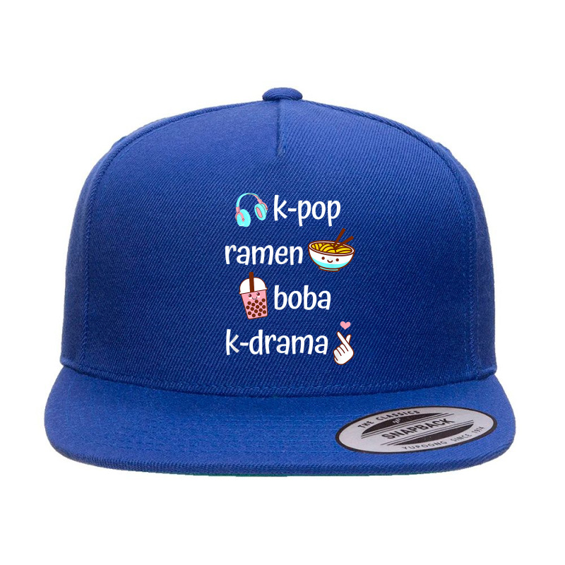 Cute Kawaii K-pop Ramen Boba Bubble Tea K-drama Lover 5 Panel Snapback Cap | Artistshot