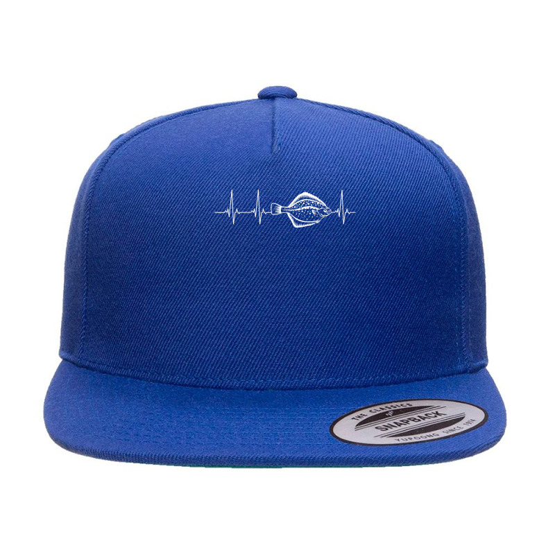 Flounder Fishing Heartbeat 5 Panel Snapback Cap | Artistshot