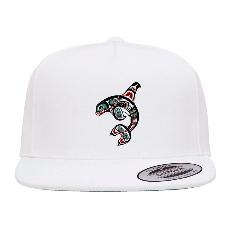 Orca Killer Whale Pacific Alaska Native American Indian Clan 5 panel snapback cap by Guillermina | Artistshot