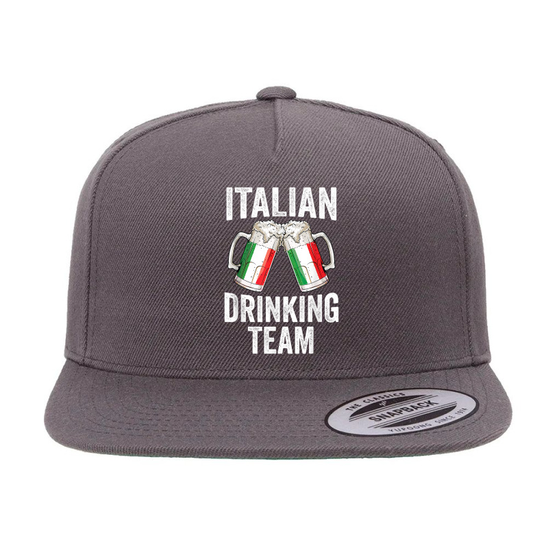 Italian Drinking Team Salute Italy Flag Funny Oktoberfest T 5 panel snapback cap by MikaelaLynnHolbrook | Artistshot