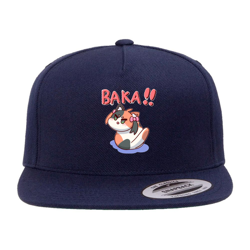 Neko Cat Tsundere 5 panel snapback cap by cm-arts | Artistshot