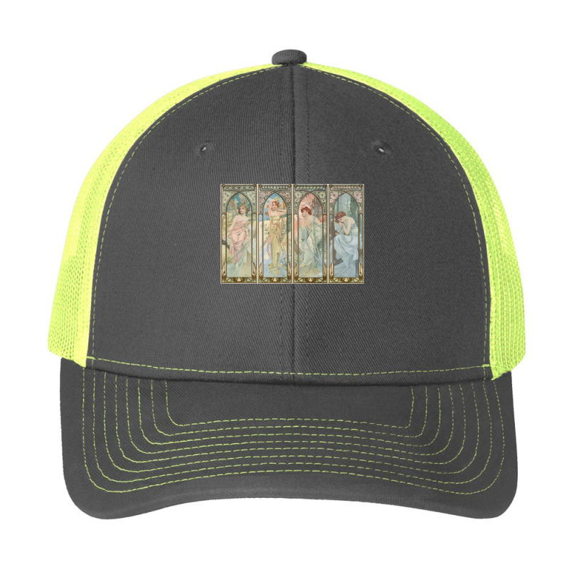 Alphonse Mucha Alfons Mucha Times Of The Day Pa Trucker Cap by AlexBarnes | Artistshot