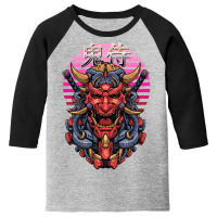 Oni Samurai Retrowave Youth 3/4 Sleeve | Artistshot