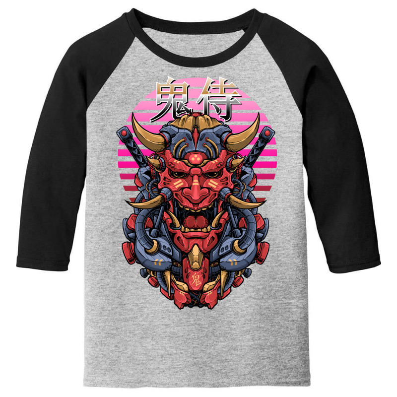 Oni Samurai Retrowave Youth 3/4 Sleeve | Artistshot