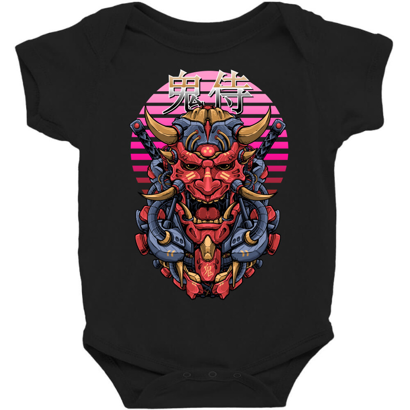 Oni Samurai Retrowave Baby Bodysuit | Artistshot