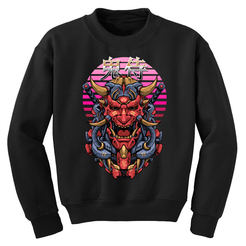 Oni Samurai Retrowave Youth Sweatshirt | Artistshot