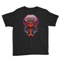 Oni Samurai Retrowave Youth Tee | Artistshot