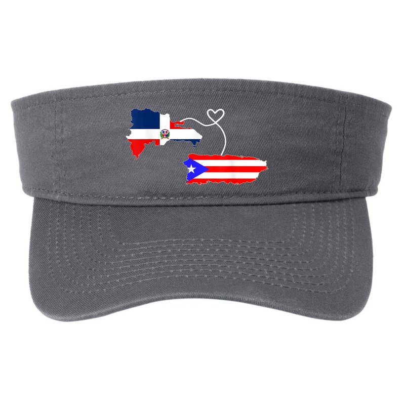 Half Puerto Rican Half Dominican Flag Map Combined Pr Rd Fashion Visor by Deluxe | Artistshot