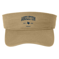 Angleton Texas Tx Vintage Athletic Navy Sports Design Fashion Visor | Artistshot