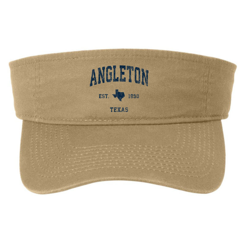 Angleton Texas Tx Vintage Athletic Navy Sports Design Fashion Visor by Carnations | Artistshot