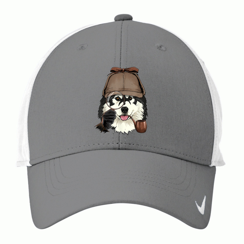 Detective Alaskan Malamute Spy Investigator Husky Dog Lover Nike Dri-FIT Cap by Madam | Artistshot