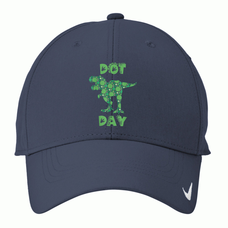 International Dot Day Green Polka Dot T Rex Dinosaur Kids Nike Dri-FIT Cap by Prismatic | Artistshot