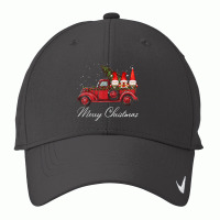 Three Gnomes In Red Truck With Merry Christmas Tree Nike Dri-fit Cap | Artistshot