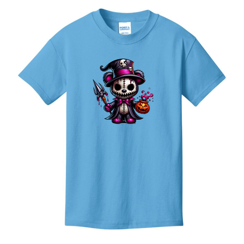 Teddy Bear Skull Party - Halloween Day Basic Youth T-shirt by risedesignid | Artistshot