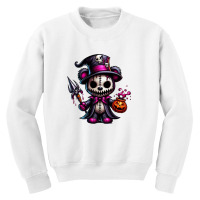 Teddy Bear Skull Party - Halloween Day Youth Sweatshirt | Artistshot